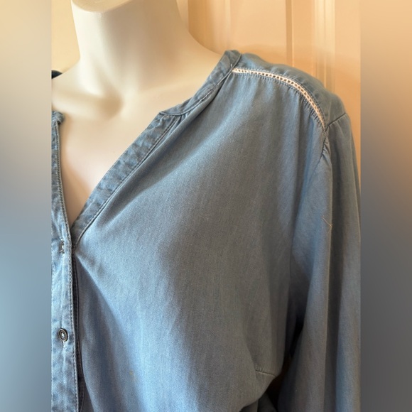 2pc, Denim blouse and Scarf, size 1x, By New Direction, UEC - Picture 3 of 8